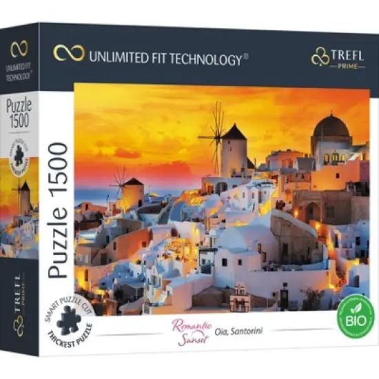 Trefl Romantic Sunset: Oia Santorini Jigsaw Puzzle - 1500pc image {1}