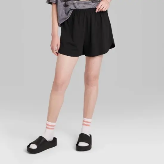 Women's Ascot + Hart Graphic Pull-On Shorts - Black image {1}