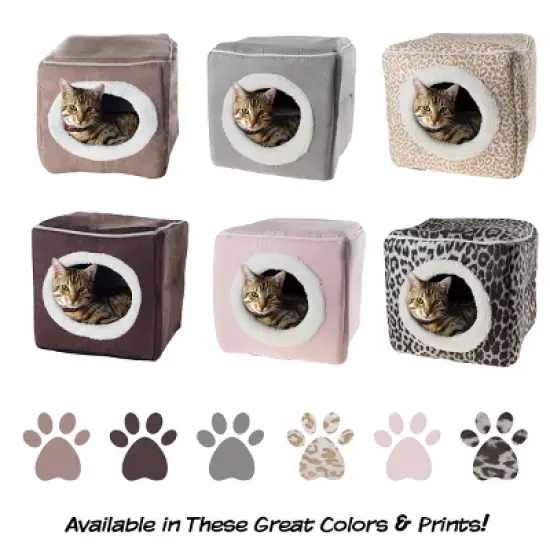 Pet Adobe Cozy Cave Enclosed Cube Pet Bed - Dark Coffee image {4}