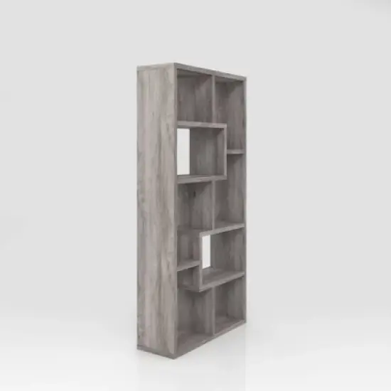 70.98" Crusiton Versatile Bookcase Vintage Gray Oak - miBasics image {10}