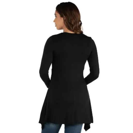 24seven Comfort Apparel Long Sleeve Split Hemline Maternity  Tunic Top image {2}