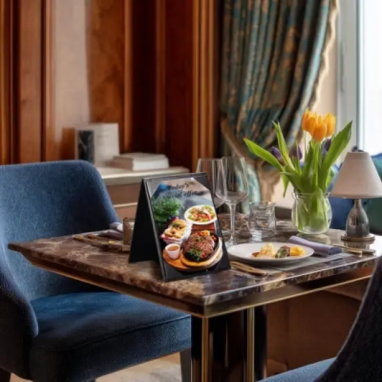 Yescom WeChef 30 Pack 4"x6" Double-Sided Menu A-Frame Holder Table Tent Restaurant Cafe Black image {4}