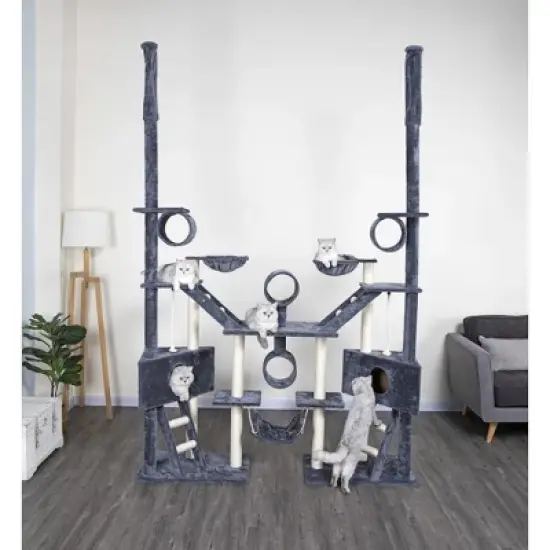 Go Pet Club 106" Cat Tree House with Large Houses FC02 image {3}