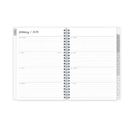 Ivory Paper Co 2024 Planner with Notes Pages 8.625"x5.875" Weekly/Monthly Wirebound Frosted Cover Wyatt Gray image {4}
