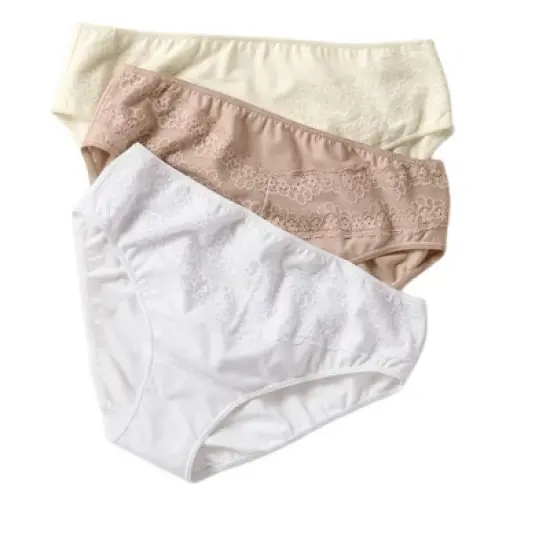 Leonisa  3-pack high-cut brief panties with lace - image {3}