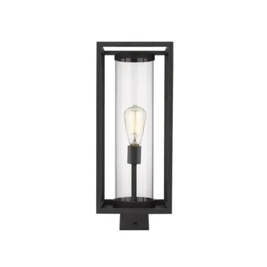 Dunbroch 20.25" Outdoor Post Mount Light - Dimmable Aluminum Lantern, Wet Rated, 1 Bulb image {1}