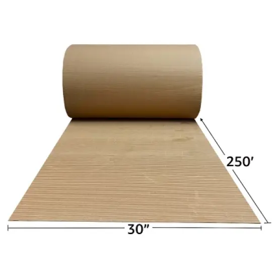 UOFFICE Corrugated Wrap 30" x 250' x 1/8" Thick - B Flute Cardboard Wrap image {1}