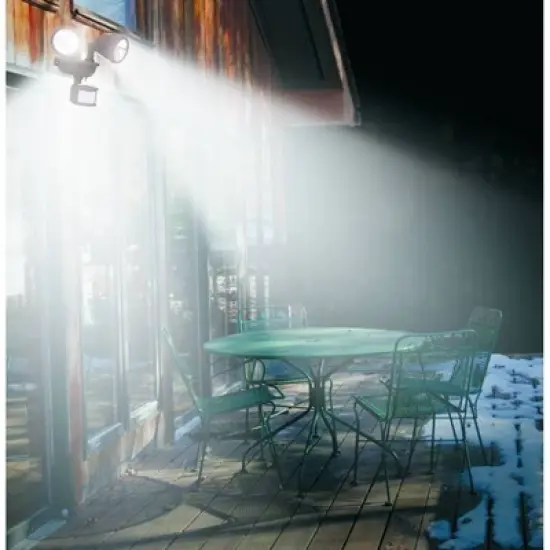 Maxsa Innovations Motion Detecting Solar Light Dual Head Security Light - Black: Outdoor Motion Activated Floodlights, Weather-Resistant, 220 Lumens image {2}