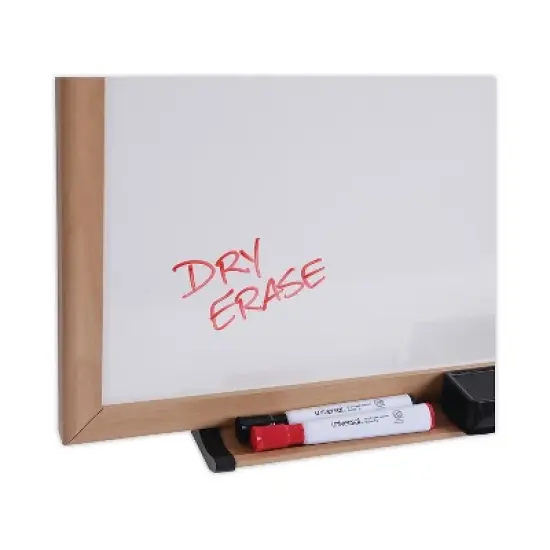 UNIVERSAL Dry Erase Board Melamine 36 x 24 Oak Frame 43619 image {6}