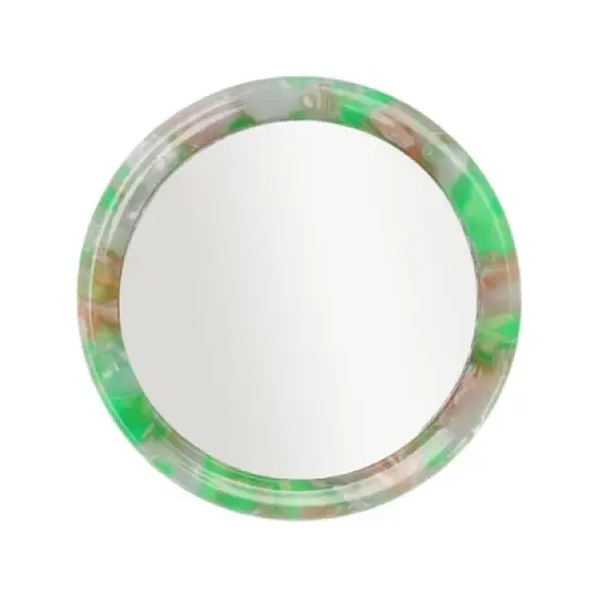 Unique Bargains Durable Round Handheld Makeup Mirror 1 Pc image {9}