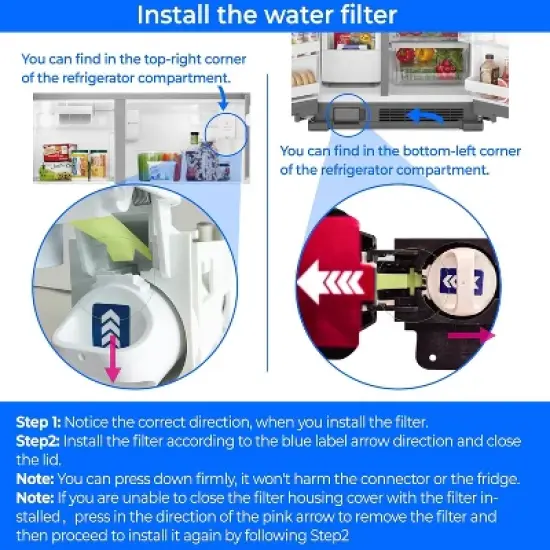 Waterdrop EDR1RXD1 Replacement for Everydrop Filter 1,Refrigerator Water Filter, 2 Pack image {6}