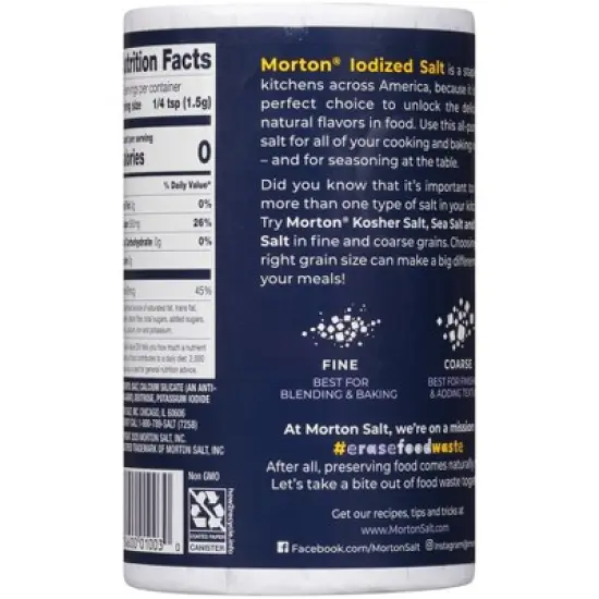Morton Iodized Salt - 26oz image {6}