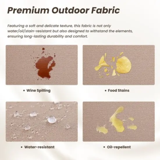 Syemin Patio Seating Sets of 2, Outdoor Wicker Chairs Armless Sofa for Garden, Balcony, and Backyard, Beige, 23.8"*30"*30.7" image {3}