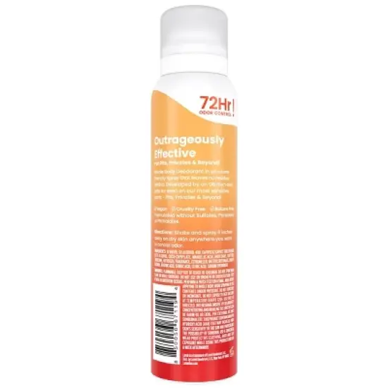 Lume Whole Body Women's Invisible Spray Deodorant - Clean Tangerine Scent - Aluminum-Free 3.6oz image {1}