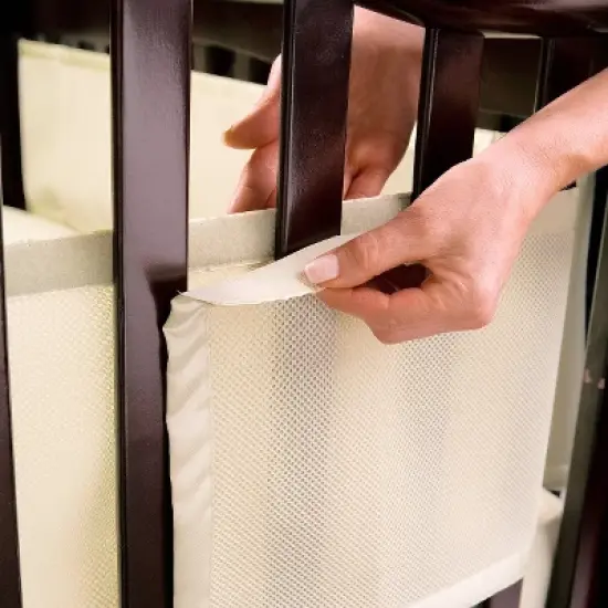 BreathableBaby Breathable Mesh Crib Liner - Classic Collection - Ecru image {4}