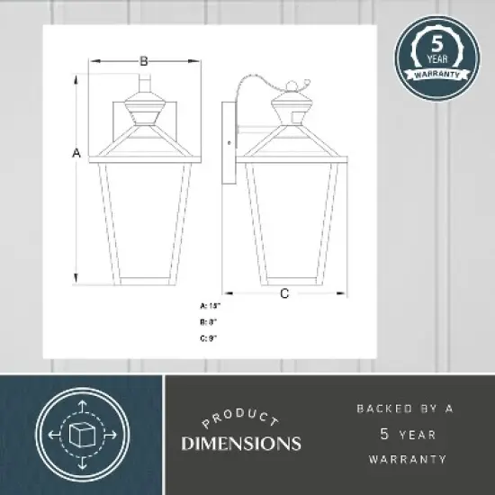 VAXCEL Derby 1 Light Matte Black Motion Sensor Dusk to Dawn Outdoor Wall Lantern Clear Glass Shade, LED Compatible image {5}