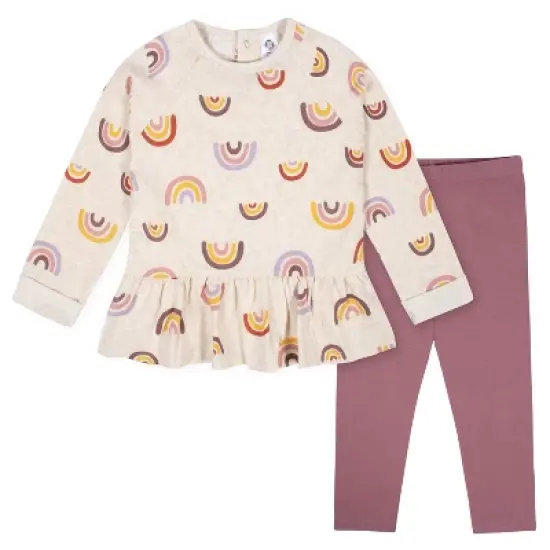 Gerber Infant & Toddler Girls Peplum Top & Leggings Set image {11}
