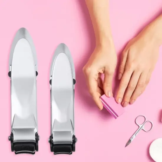 Unique Bargains Stainless Steel Nail Clippers Portable Nail Clipper Set for Nail Care 2 Pcs image {5}