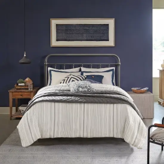 Full/Queen Kirkland Metal Headboard with Frame Aged Pewter - Hillsdale Furniture image {1}