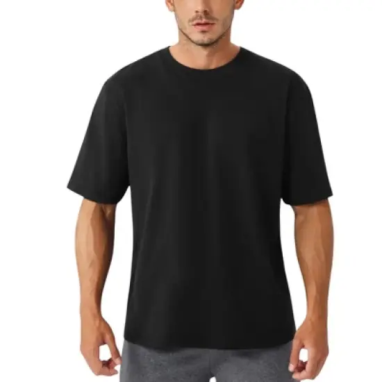 Anna-Kaci Active Men's Oversized Fit Short Sleeve T-Shirt with Drop Shoulders and Relaxed Silhouette for Everyday Style image {7}