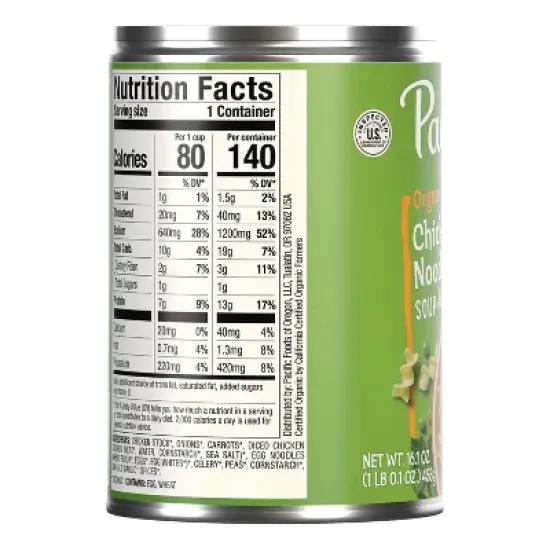 Pacific Foods Organic Chicken Noodle Soup - 16.1oz image {10}