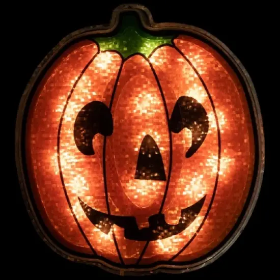 Northlight Lighted Jack O' Lantern Halloween Window Decoration - 13.5" image {1}