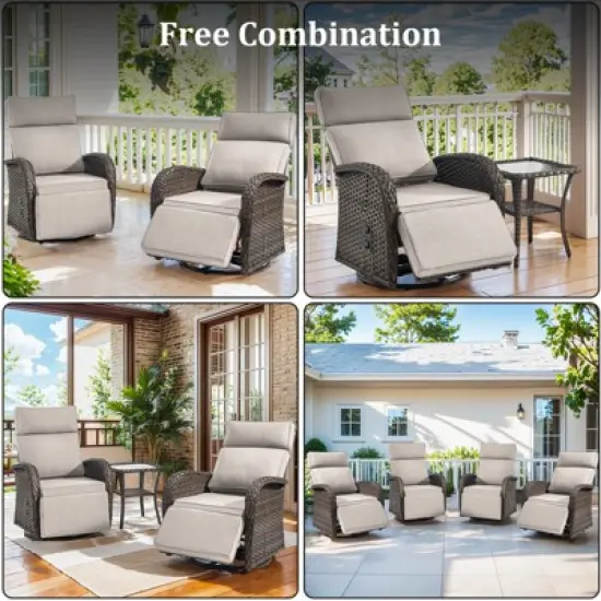 Versatile Outdoor Recliner Swivel Chair image {9}