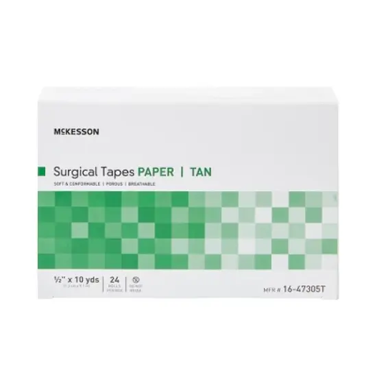 McKesson Surgical Tape, Tan, 1/2 in x 10 yds, 24 Rolls, 1 Pack image {1}