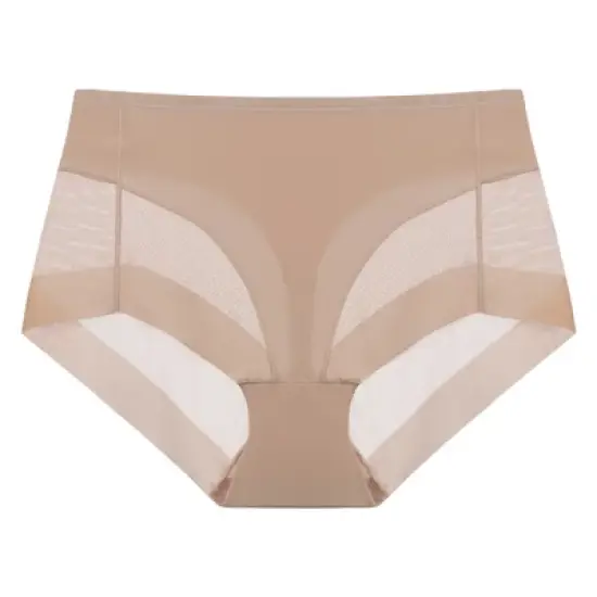 Agnes Orinda Women's Laser Cut Mesh Soft High Rise Brief Solid Stretchy Underwear image {9}