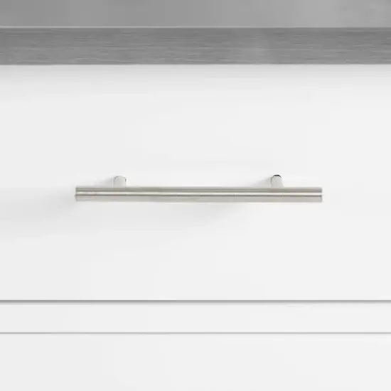 Savannah Stainless Steel Top Compact Kitchen Island Cart White - Crosley image {10}