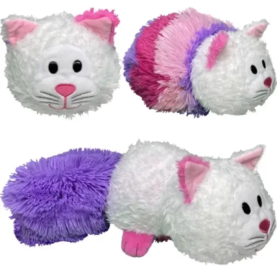 FlipaZoo Magic Tails Pink Unicorn to White Cat - 2-In-1 Animal Plush image {3}