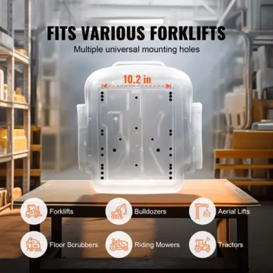 VEVOR Universal Tractor seat Suspension, Fold Down Forklift Seat with Adjustable Angle Back, Micro Switch, Seatbelt and Armrests, Black image {2}