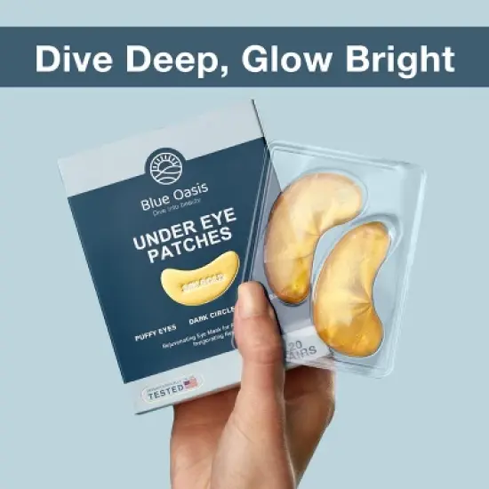 Under Eye Patches for Puffy Eyes and Dark Circles &ndash; 24k Gold Under Eye Masks Patch for Puffiness, 20 Pairs Gold Under Eye Mask Patches for Puffy Eyes image {9}