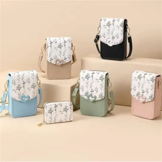 FATMOON Women's Leather Small Crossbody Cell Phone Bag - Adjustable Removable Strap Zipper Shoulder Handbag Purse with Mini Bag image {5}