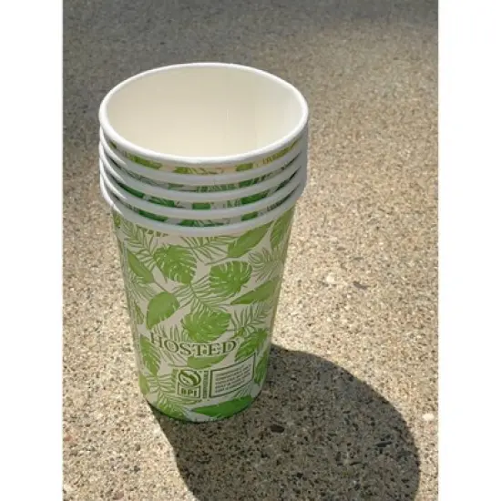 Hosted Compostable Printed Hot Cups - 12oz/18ct image {5}