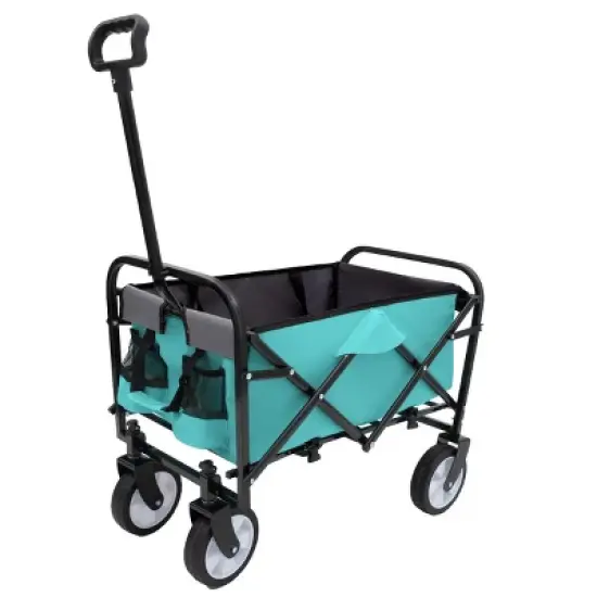 YONWAY Foldable Wagon Cart with Strapping System, Beach Wagon, Utility Cart,for Camping Shopping Sports Gardening Fishing Supports 225 Lbs image {14}