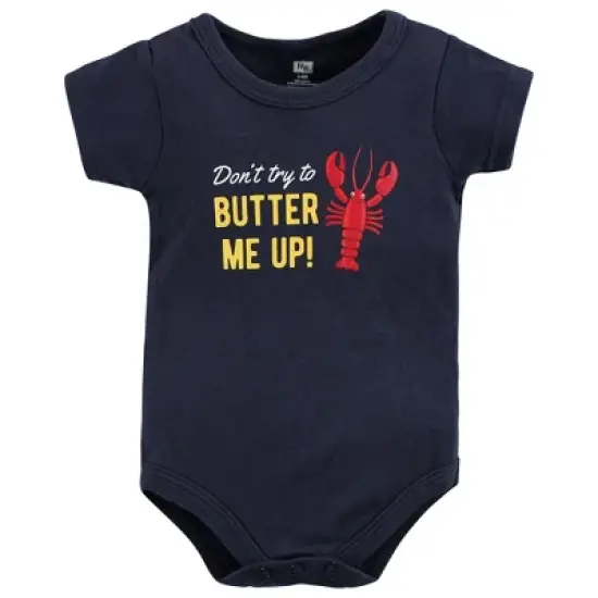 Hudson Baby Infant Boy Cotton Bodysuit, Shorts and Shoe Set, Butter Me Up Lobster image {2}