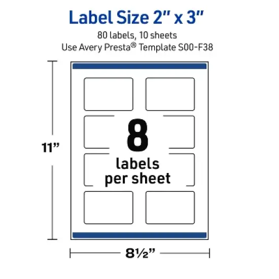 Avery Rectangle Shipping Labels, Silver Border, 2" x 3", 80ct image {4}