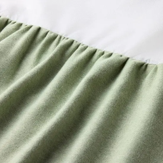 Linen-Like Crib Skirt Green - Hearth & Hand&trade; with Magnolia image {2}