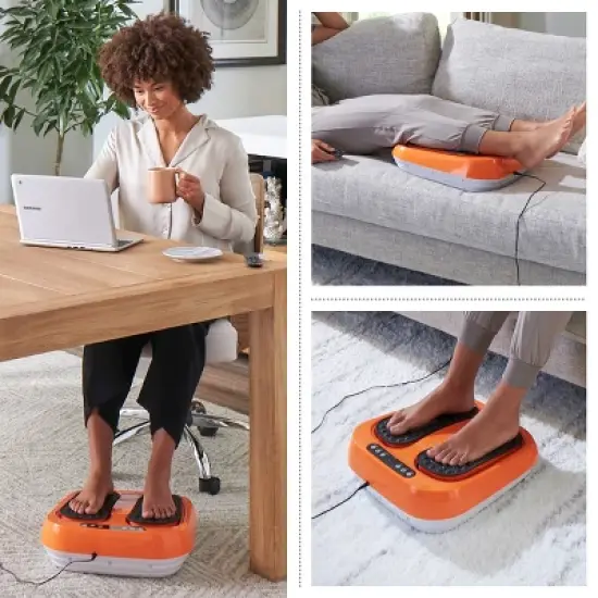 Foot Massager &ndash; Vibrating Platform with Rotating Acupressure for Feet and Legs with Remote Control Included by Bluestone (Orange) image {4}