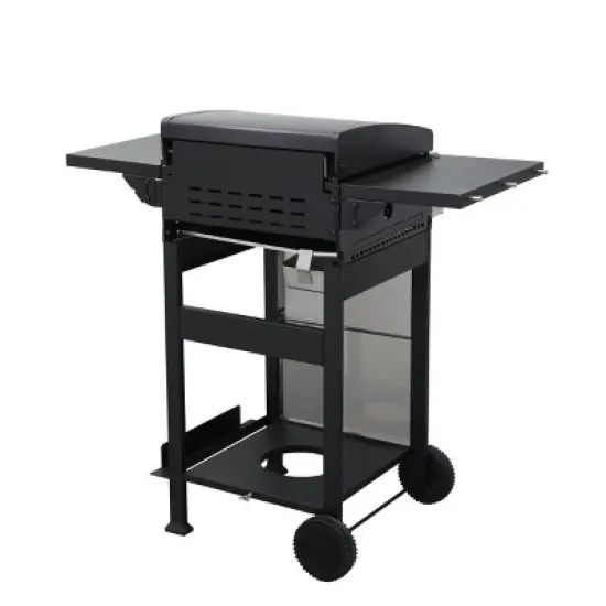 2-Burner Propane Gas Grill with Side Table,24,600 BTU Stainless Steel BBQ Grill with Enamel Cooking Grids,Outdoor Gas Barbecue Grill-Coolbibila image {4}