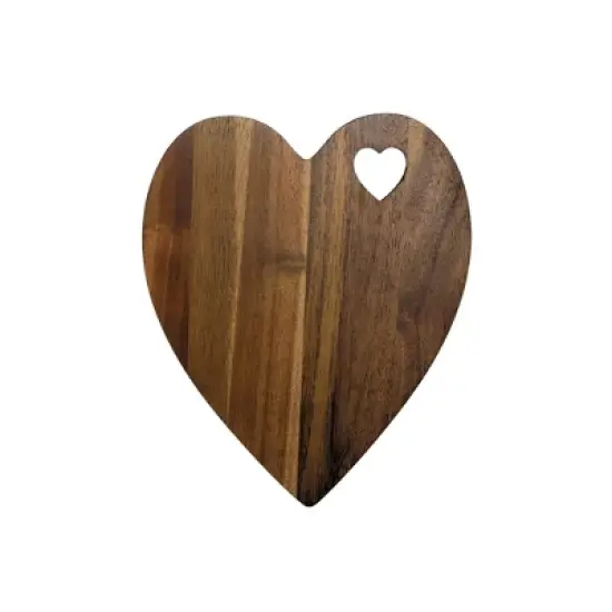 Slickblue Heart-Shaped Acacia Wood Board, 12"x12", Perfect for Serving Chocolates, Cheeses, & Snacks image {4}