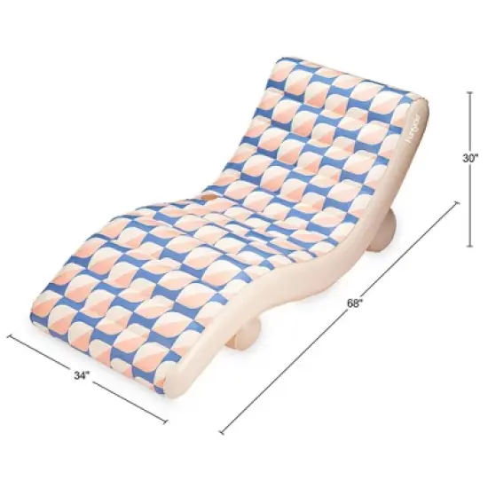 Funsicle: Inflatable Deco FunChaiser Pool & Water Float Lounge - Blue & Cream image {2}