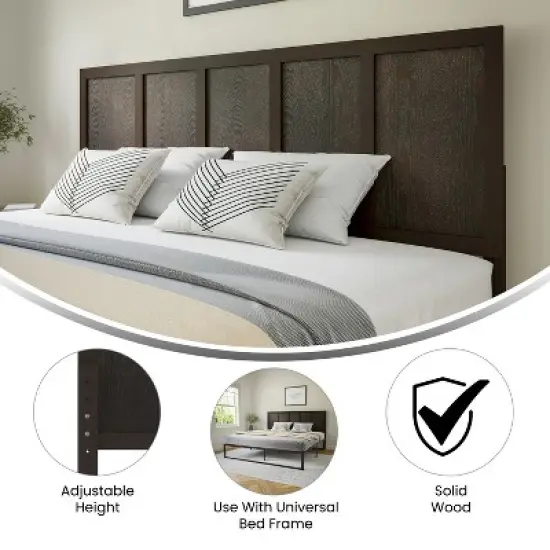 Flash Furniture Oliver Paneled Wooden Adjustable Headboard for Universal Metal Bed Frames image {4}