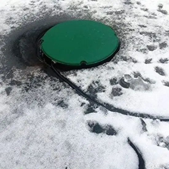 Farm Innovators PS-200 Floating Fish and Plant Safe All Pond De-Icer with Chew Proof Cord and Self Regulating Thermostat, Green image {3}