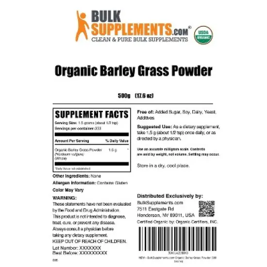BulkSupplements Organic Barley Grass Powder image {5}