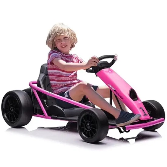 24V 9Ah Kids Ride-On Go-Kart Toy, High-Speed 8MPH Drifting Car with Powerful Motors image {8}