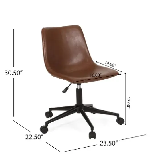 Jarvi Contemporary Upholstered Swivel Office Chair with Rolling Casters - Christopher Knight Home image {12}