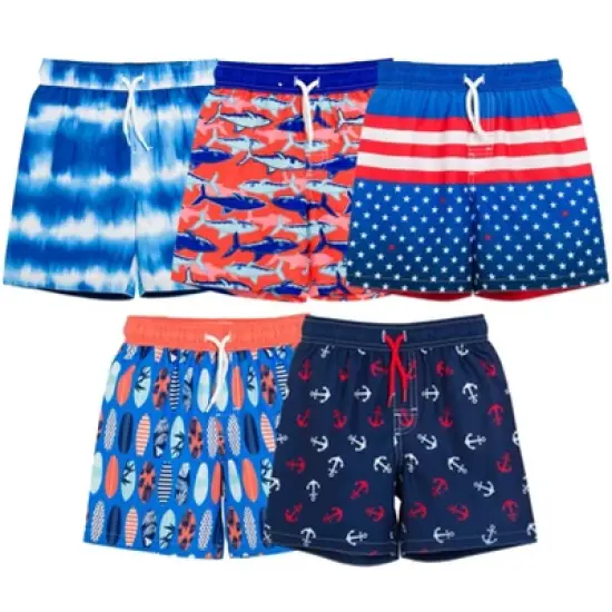 Dreamwave 5 Pack Swim Trunks Bathing Suits Infant to Toddler  image {2}