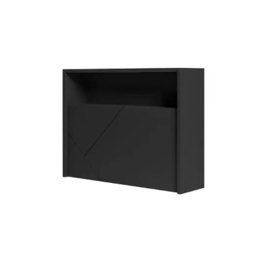 Slim Small Wall Mounted Secretary Desk Black - Nexera image {1}